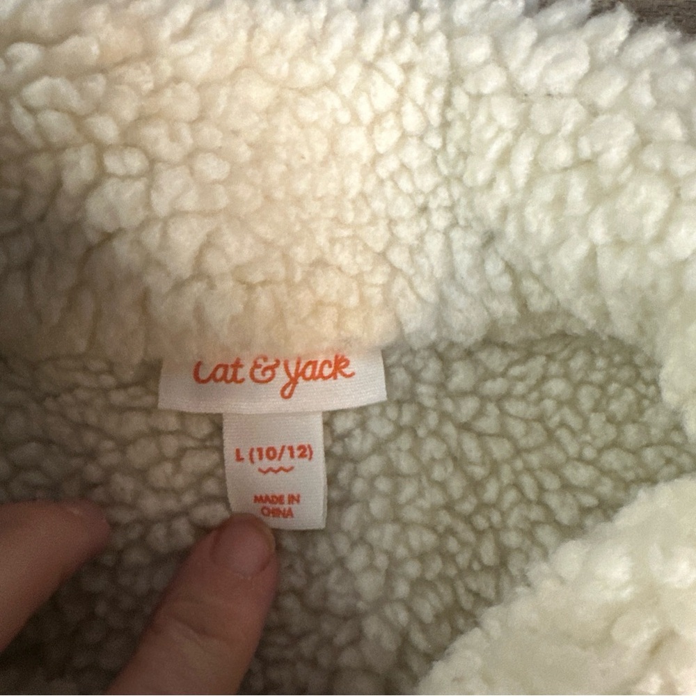 Cat & Jack girl’s Orange Corduroy Jacket with Sherpa Collar - Picture 5 of 12